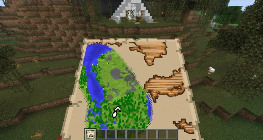 Explorer Map leading to a structure in Minecraft 26.3