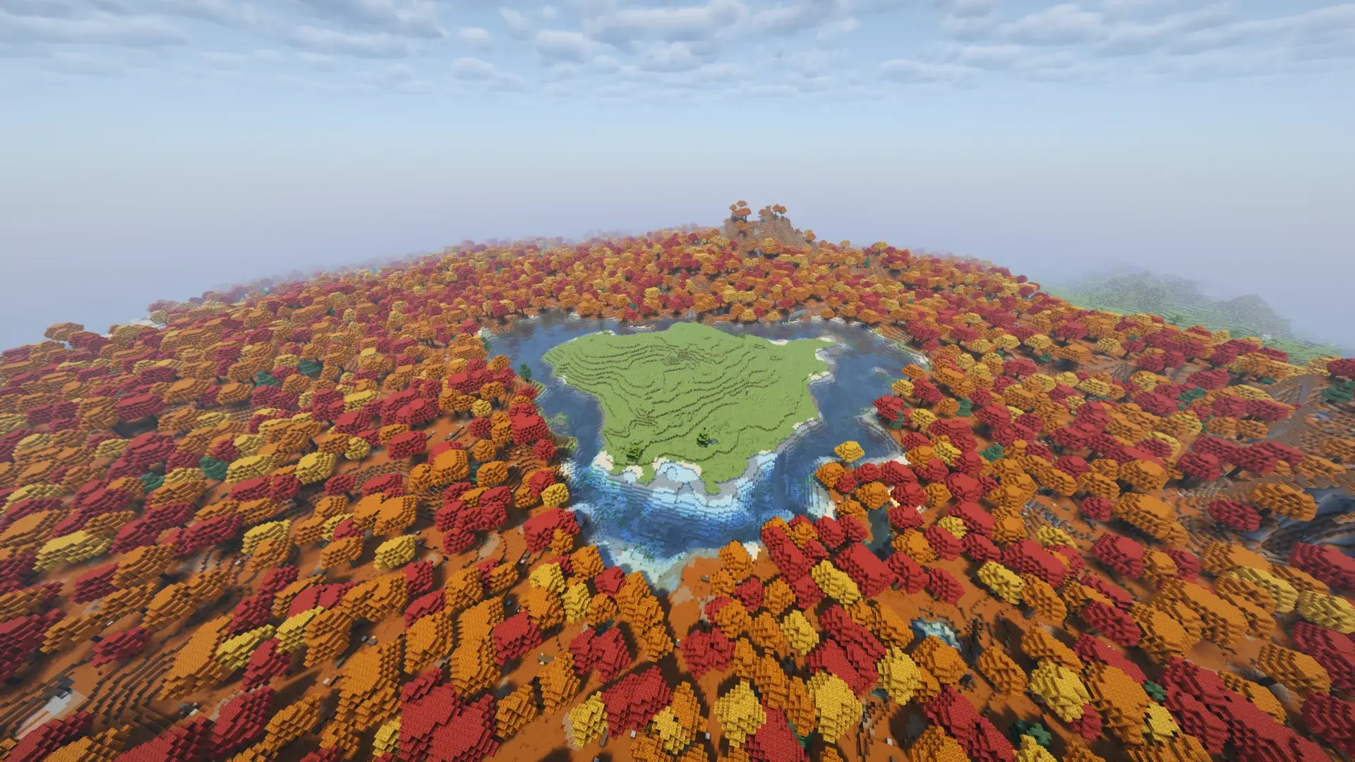Lake Island Spawn In Massive Dappled Forest