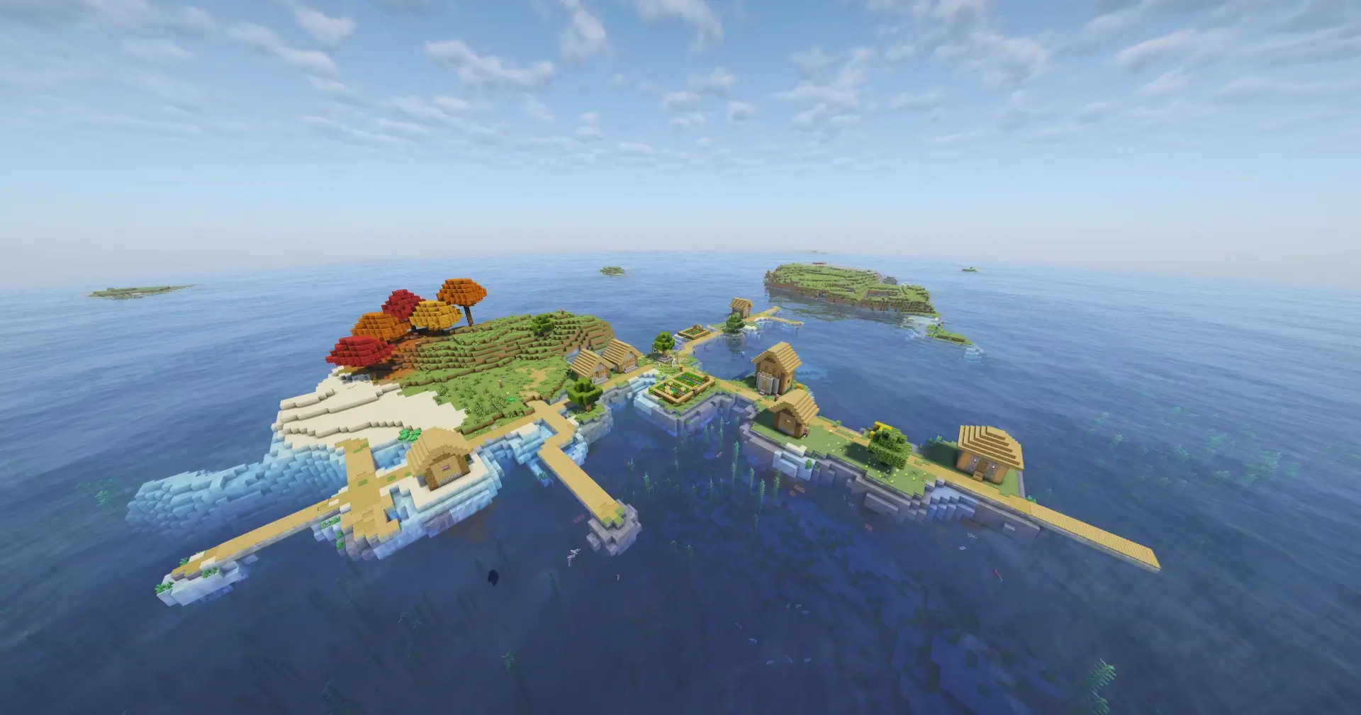 Island Village Spawn With Dappled Forest Mini Biome