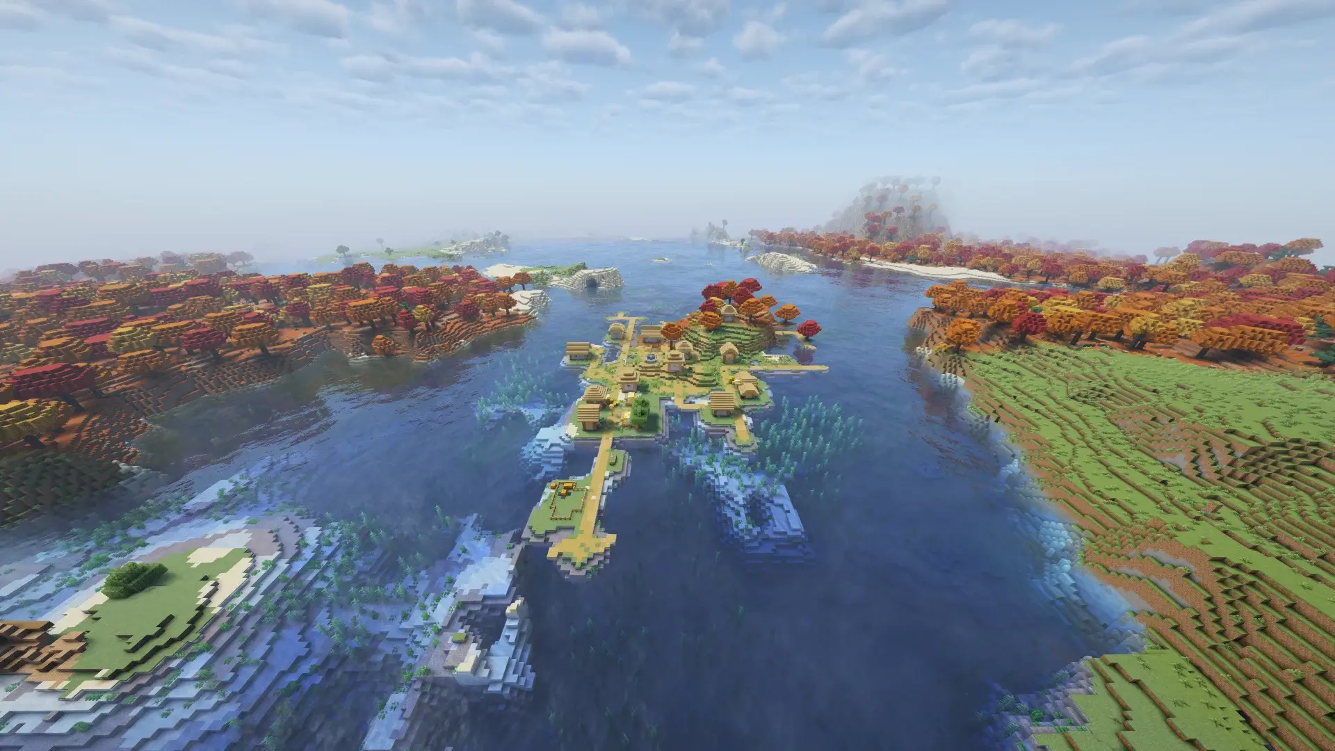 Island Village In Dappled Forest