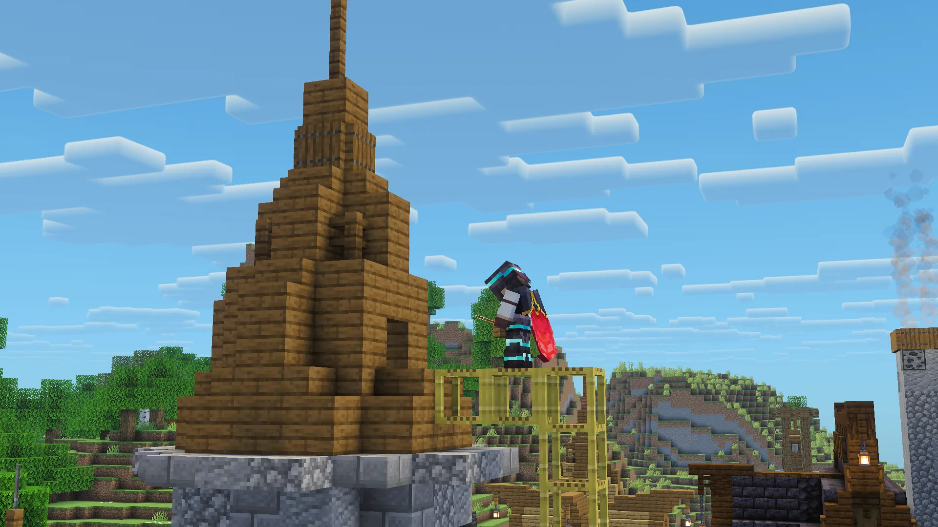 Minecraft Using Scaffolding