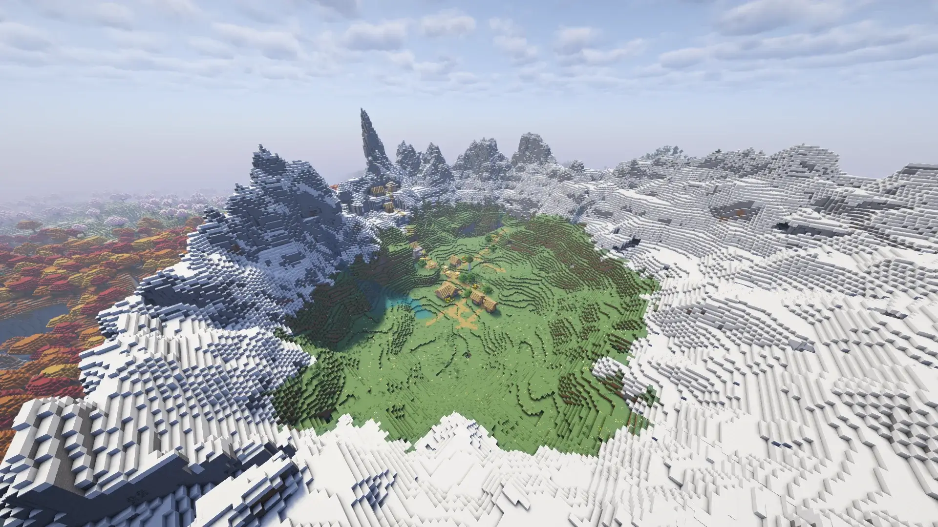 Mountain Crater Village & Dappled Forest - Godlike