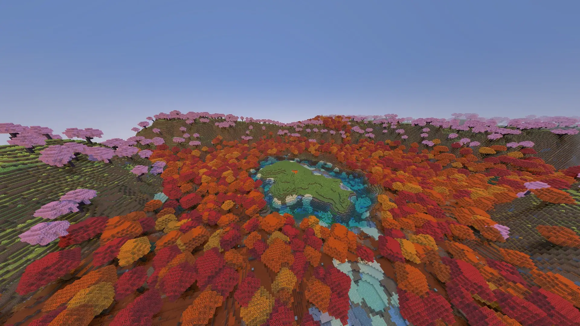 Lake Island with Lava Pool Dappled Forest